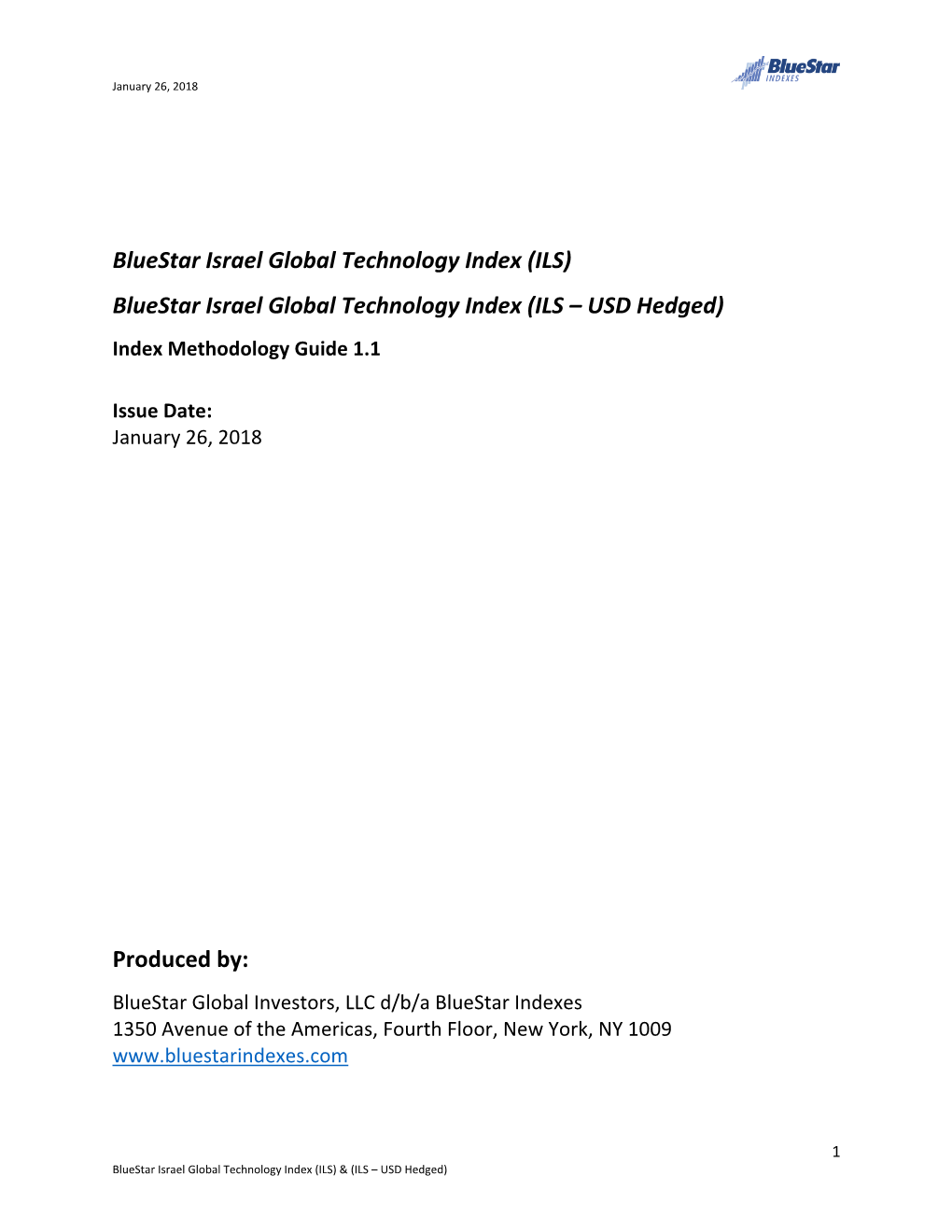 ILS – USD Hedged) Index Methodology Guide 1.1