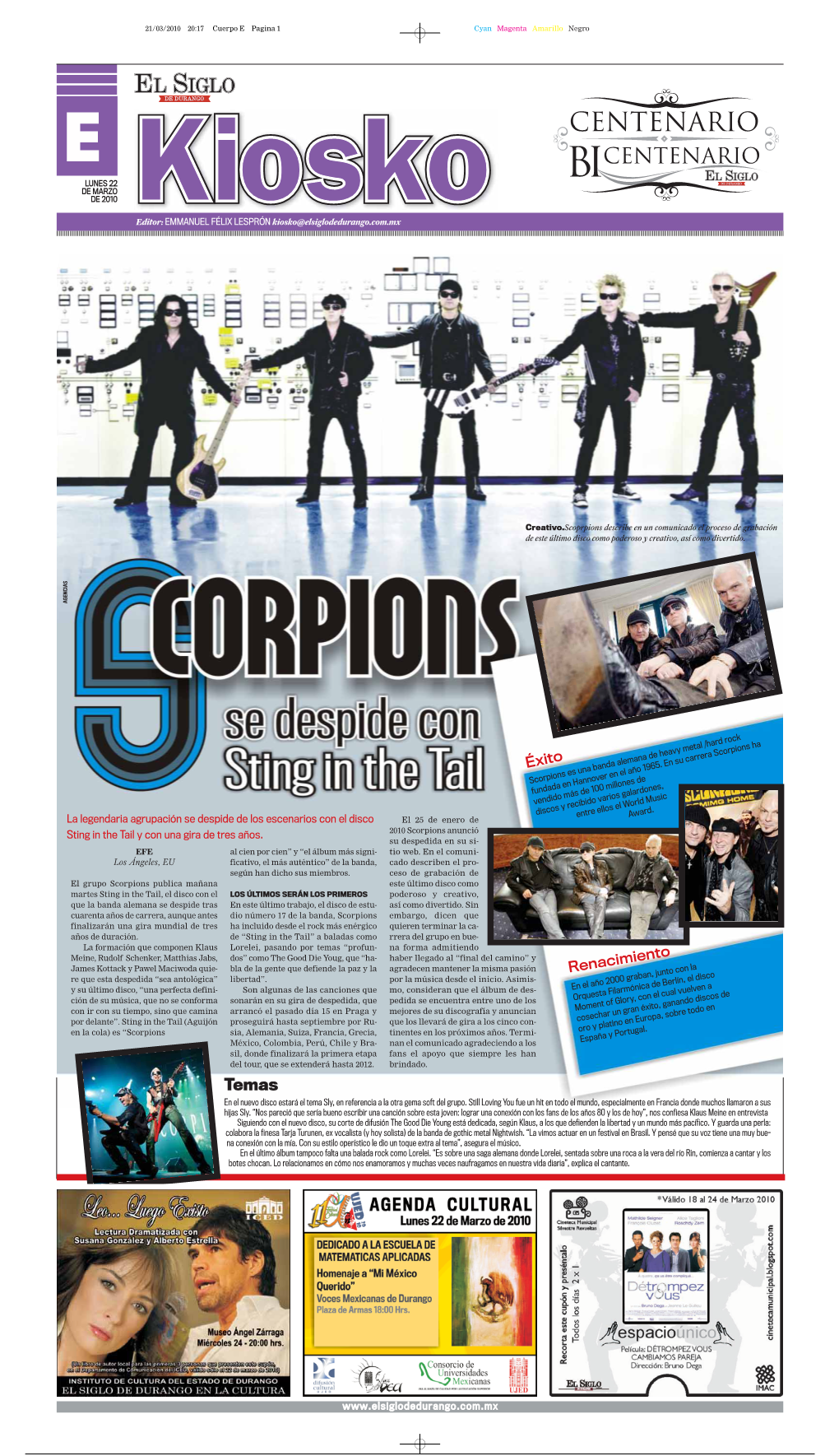 Éxito Scorpions Es Una Banda Alemana De Heavy Metal /Hard Rock Fundada En Hannover En El Año 1965