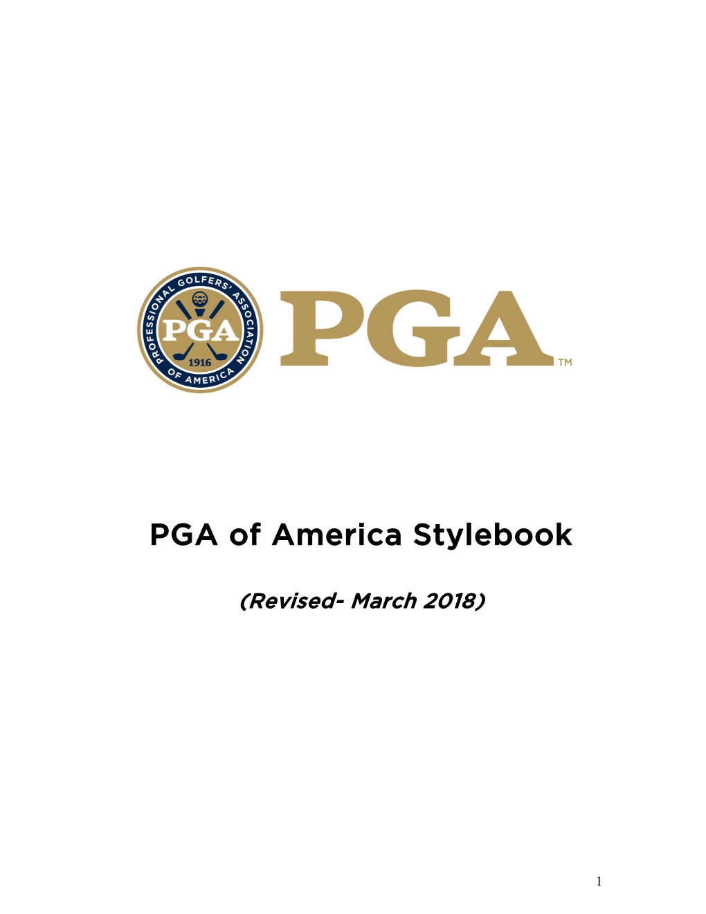 2018 PGA Stylebook