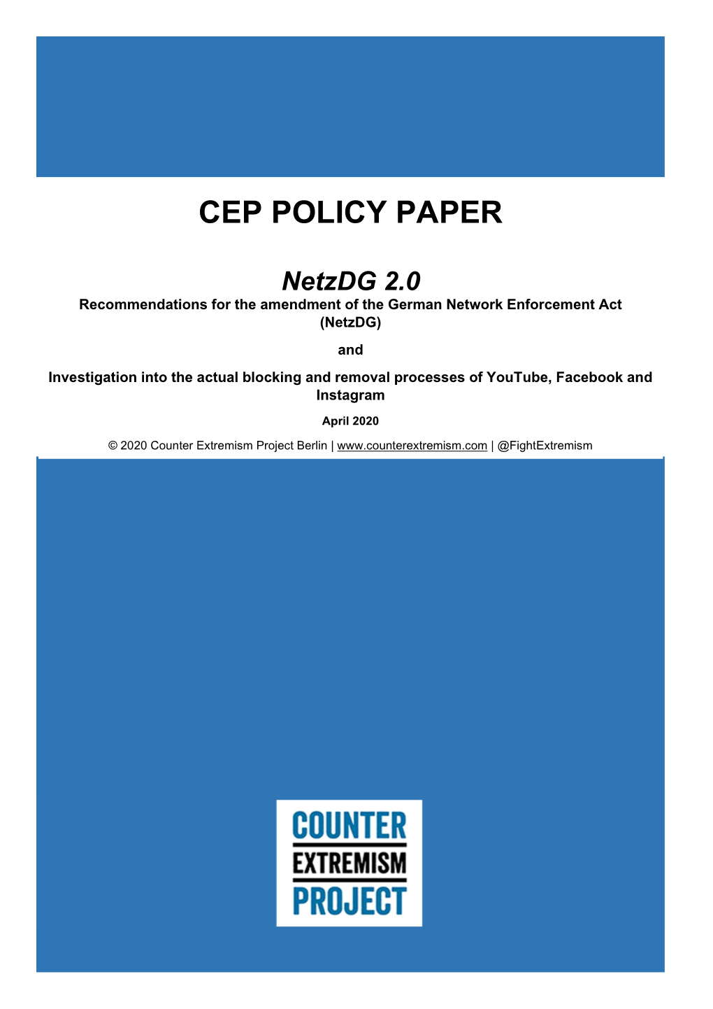 CEP Policy Paper: Netzdg