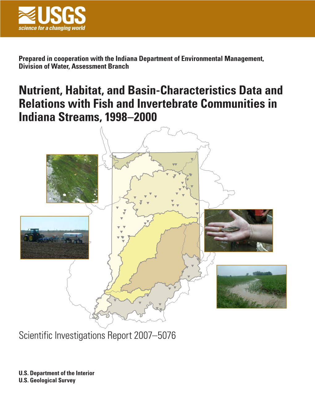 Nutrient, Habitat, and Basin-Characteristics Data and Relations with Fish and Invertebrate Communities in Indiana Streams, 1998–2000