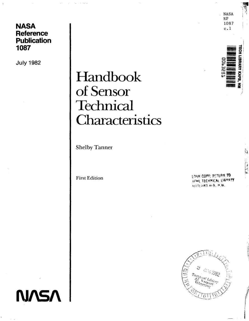 Handbook of Sensor Technical Characteristics