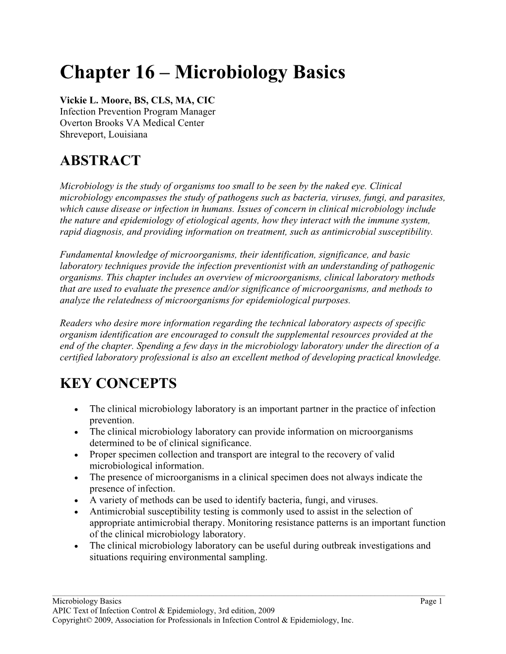 Chapter 16 – Microbiology Basics