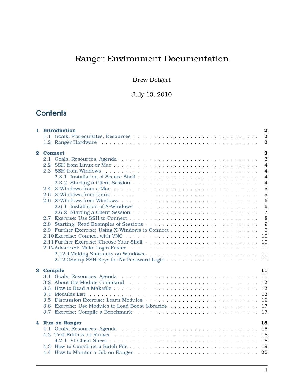 Ranger Environment Documentation