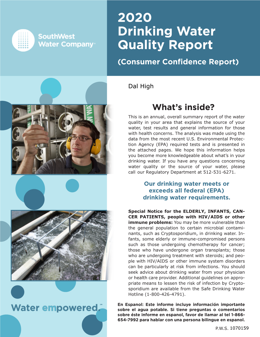 2020 Drinking Water Quality Report (Consumer Confidence Report)