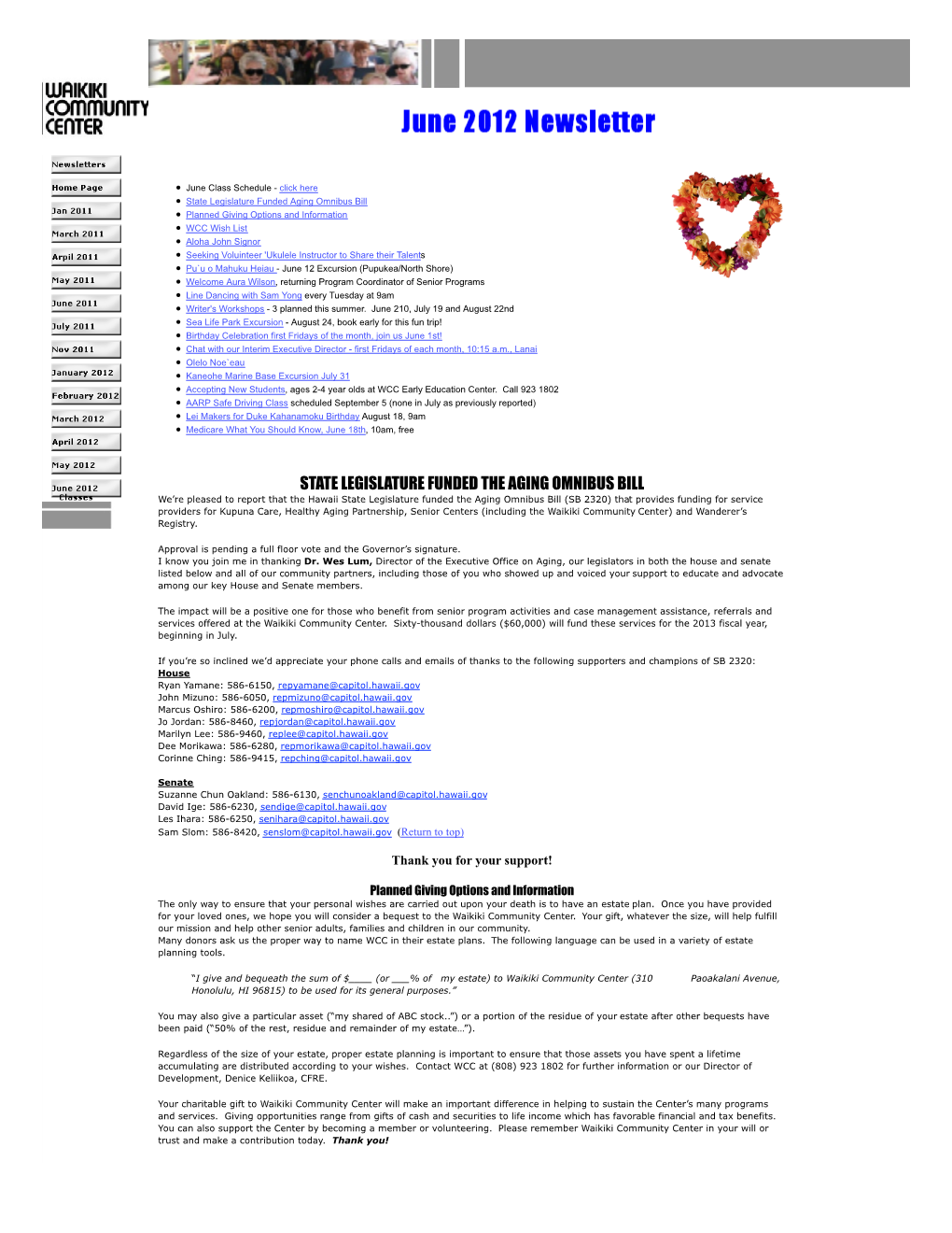 Waikiki Community Center June 2012 Newsletter