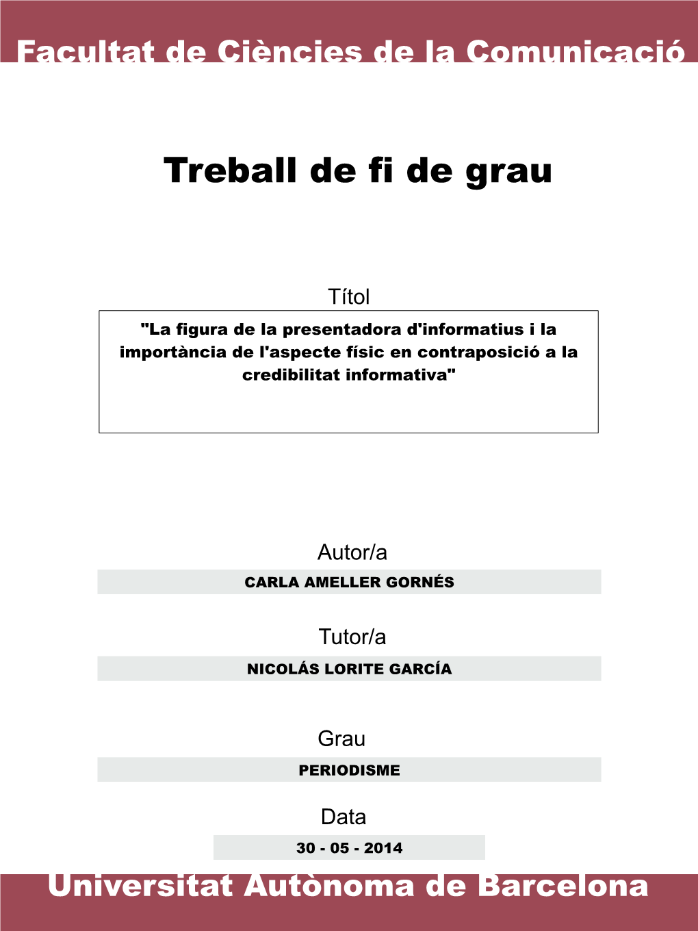 La Figura De La Presentadora D'informatius I La Importància De L'aspecte Físic En Contraposició