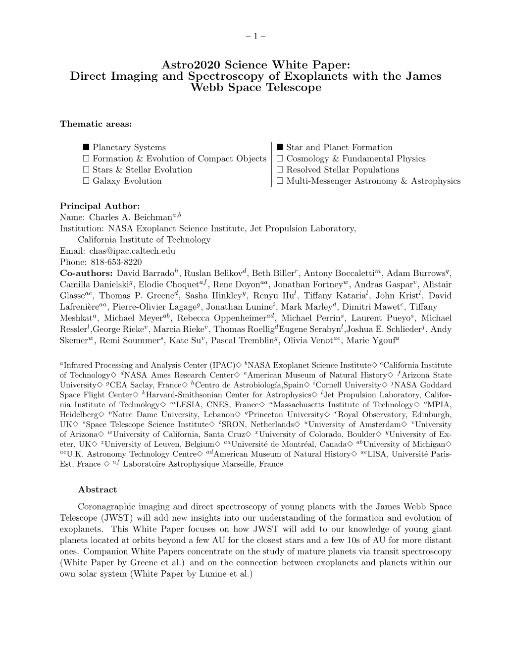 Direct Imaging and Spectroscopy of Exoplanets with the James Webb Space Telescope