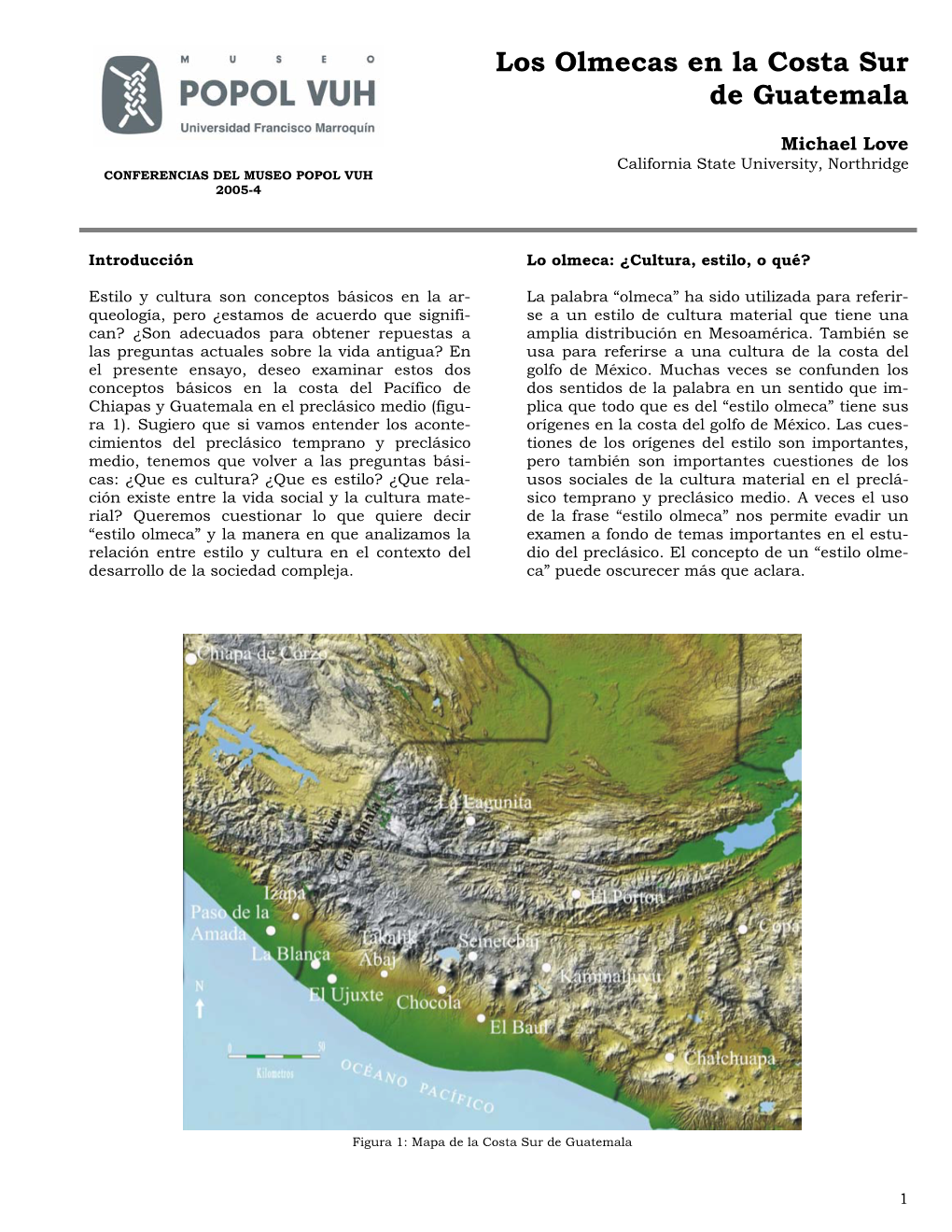 Los Olmecas En La Costa Sur De Guatemala