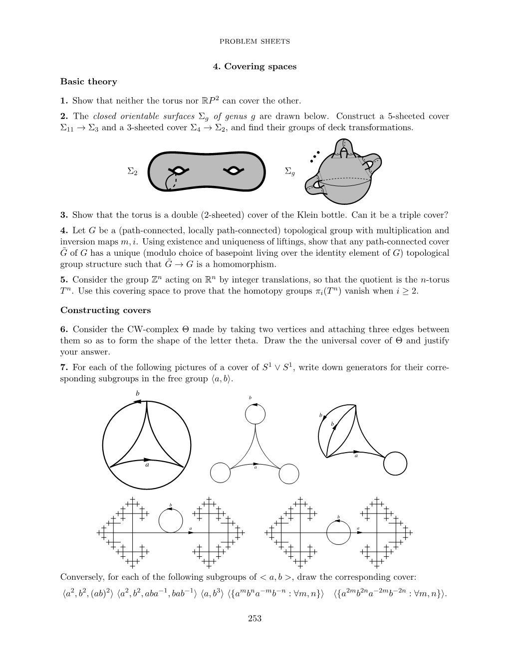 Problem Sheets 4. Covering Spaces Basic Theory 1. Show That Neither