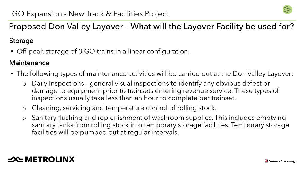 Proposed Don Valley Layover Facility