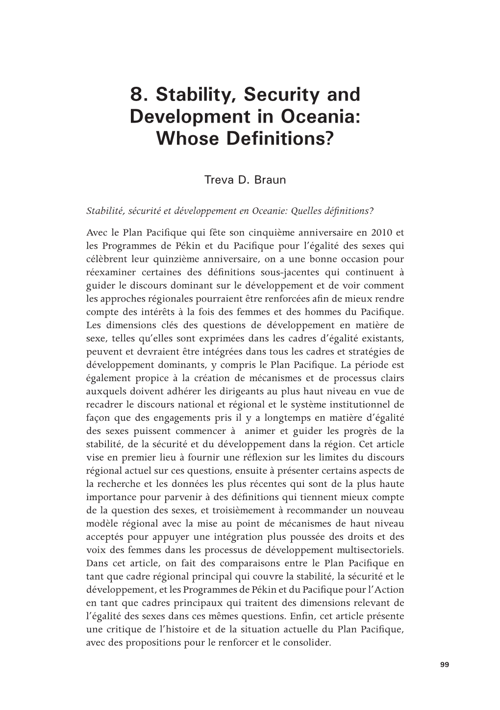 8. Stability, Security and Development in Oceania: Whose Definitions?