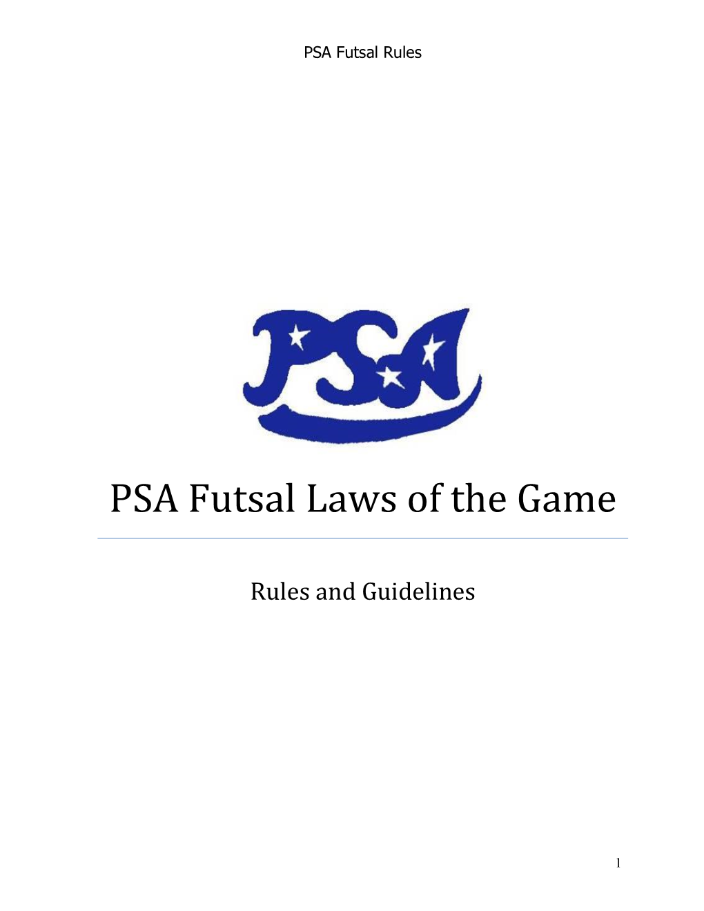 PSA Summer Futsal Rules