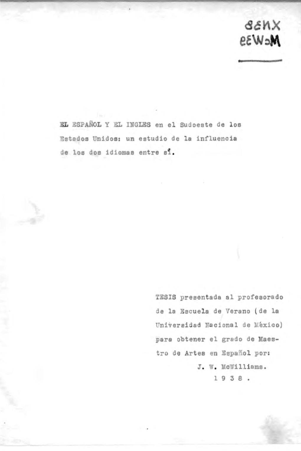 L ESPAÑOL Y L INGLES En El Sudoeste De Los Estados Unidos