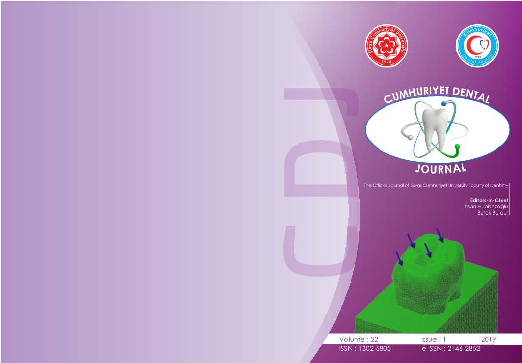 Cumhuriyet Dental Journal the Official Journal of the Cumhuriyet University Faculty of Dentistry