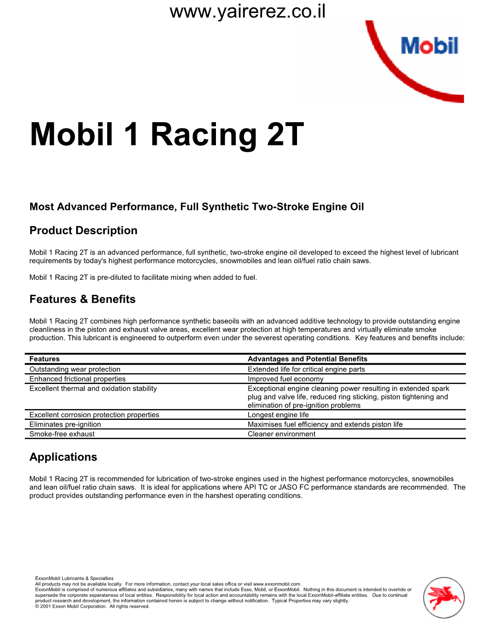 Mobil 1 Racing 2T (PDF)