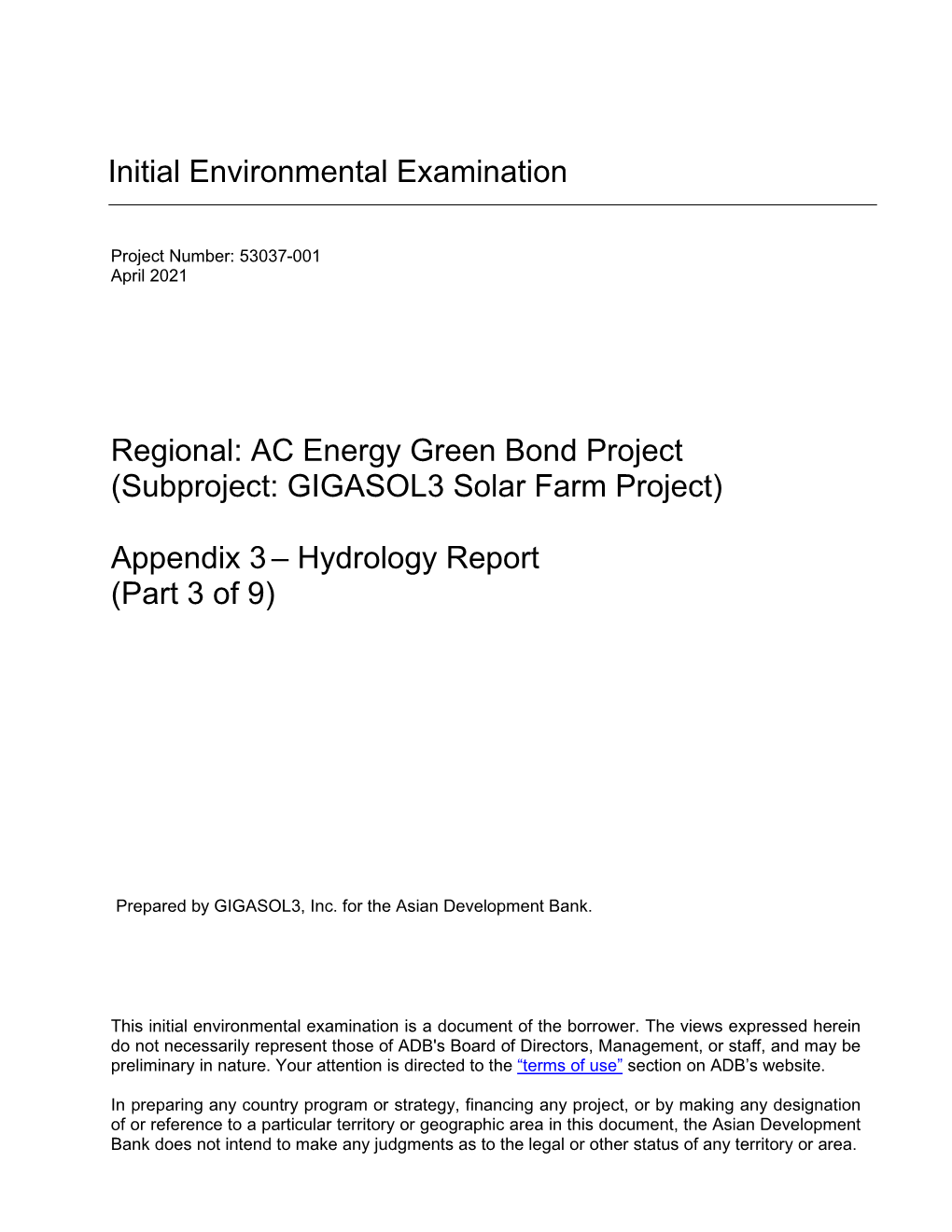 Appendix 3 – Hydrology Report (Part 3 of 9)