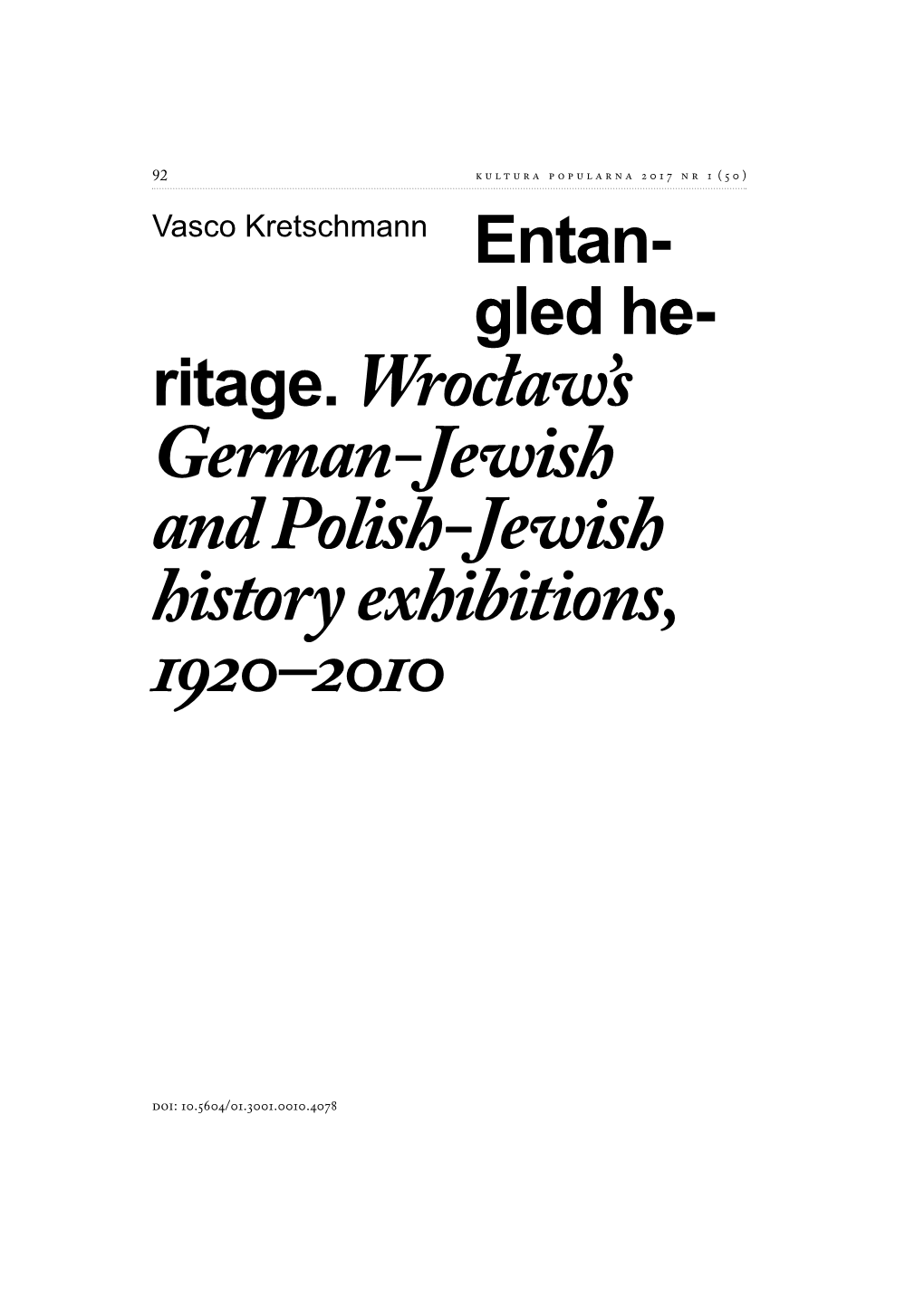 Ritage. Wrocław's German-Jewish and Polish-Jewish