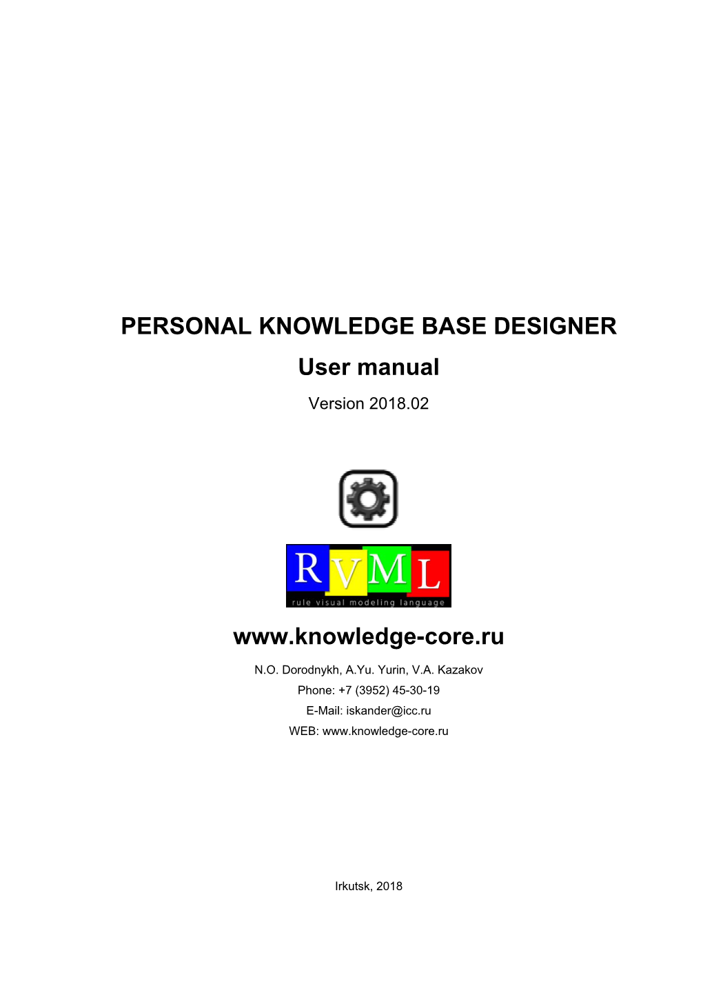 PERSONAL KNOWLEDGE BASE DESIGNER User Manual Www