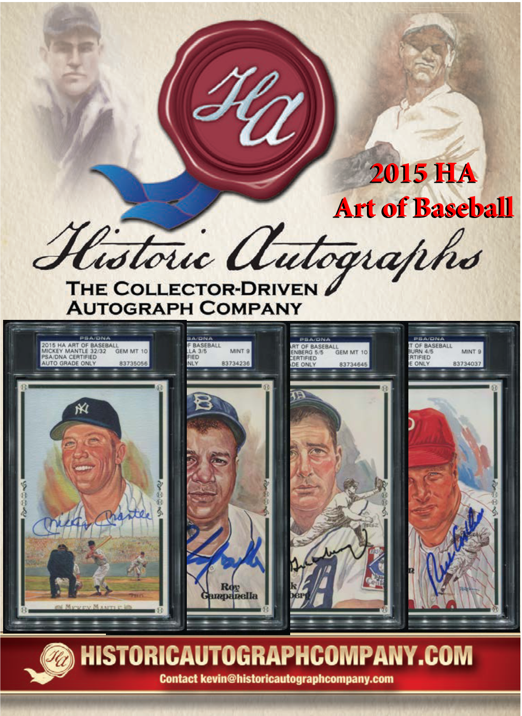 2015 Historic Autographs - Art of Baseball CONTENT HIGHLIGHTS