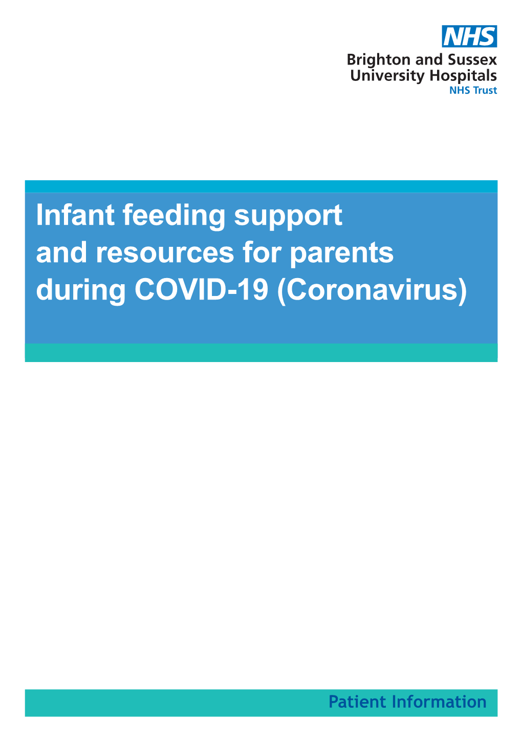 Infant Feeding Support and Resources for Parents During COVID-19 (Coronavirus)