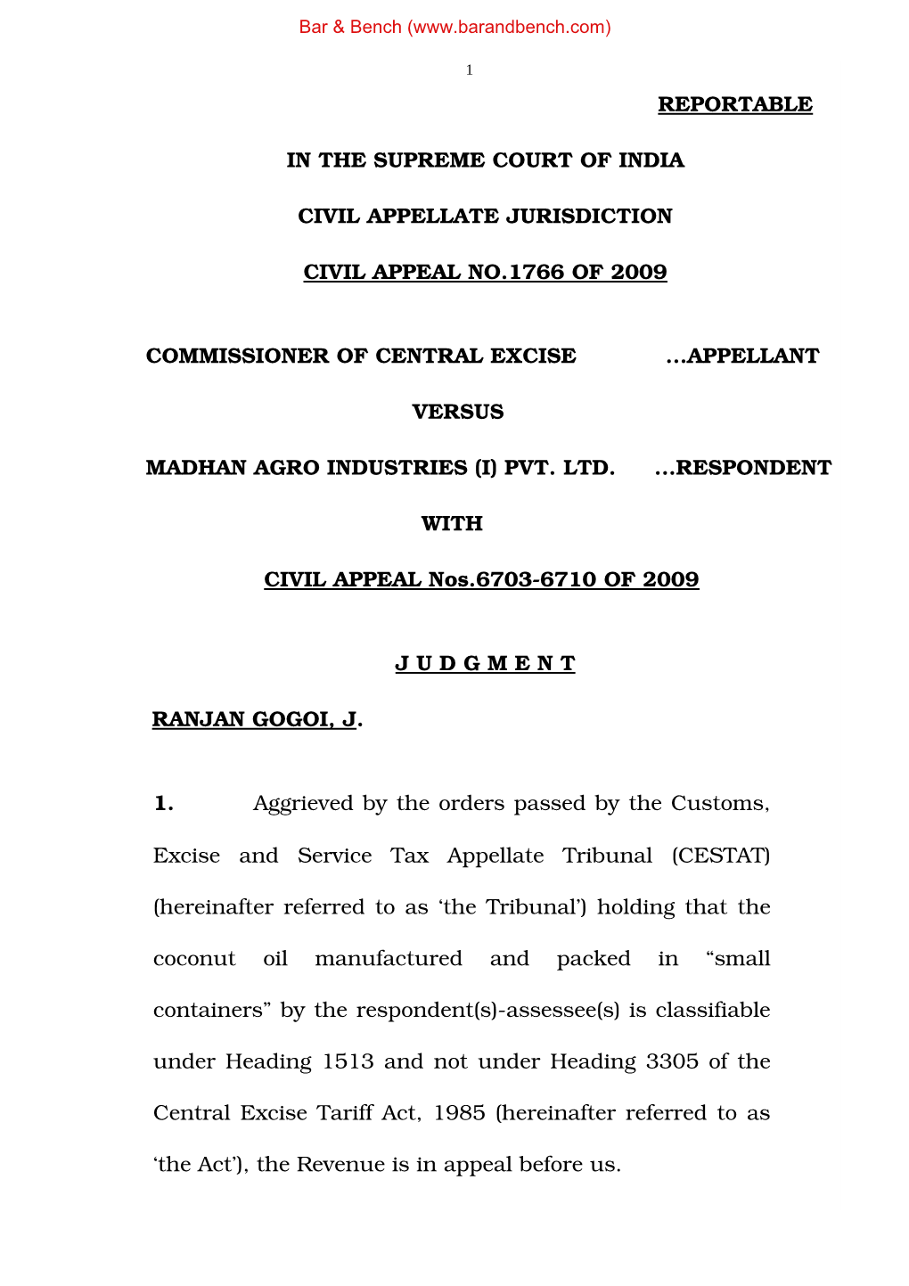 Record of Proceedings SUPREME COURT