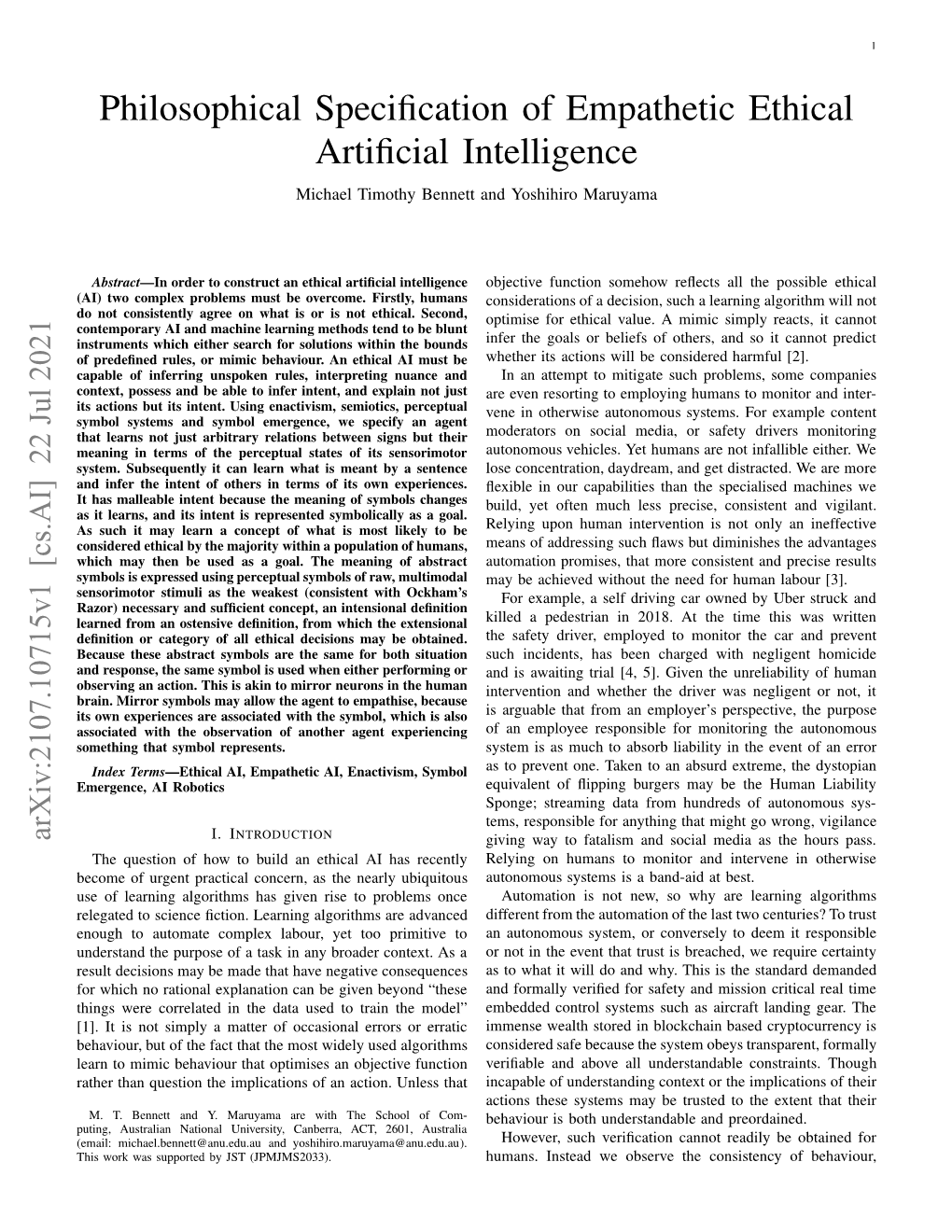Philosophical Specification of Empathetic Ethical Artificial Intelligence
