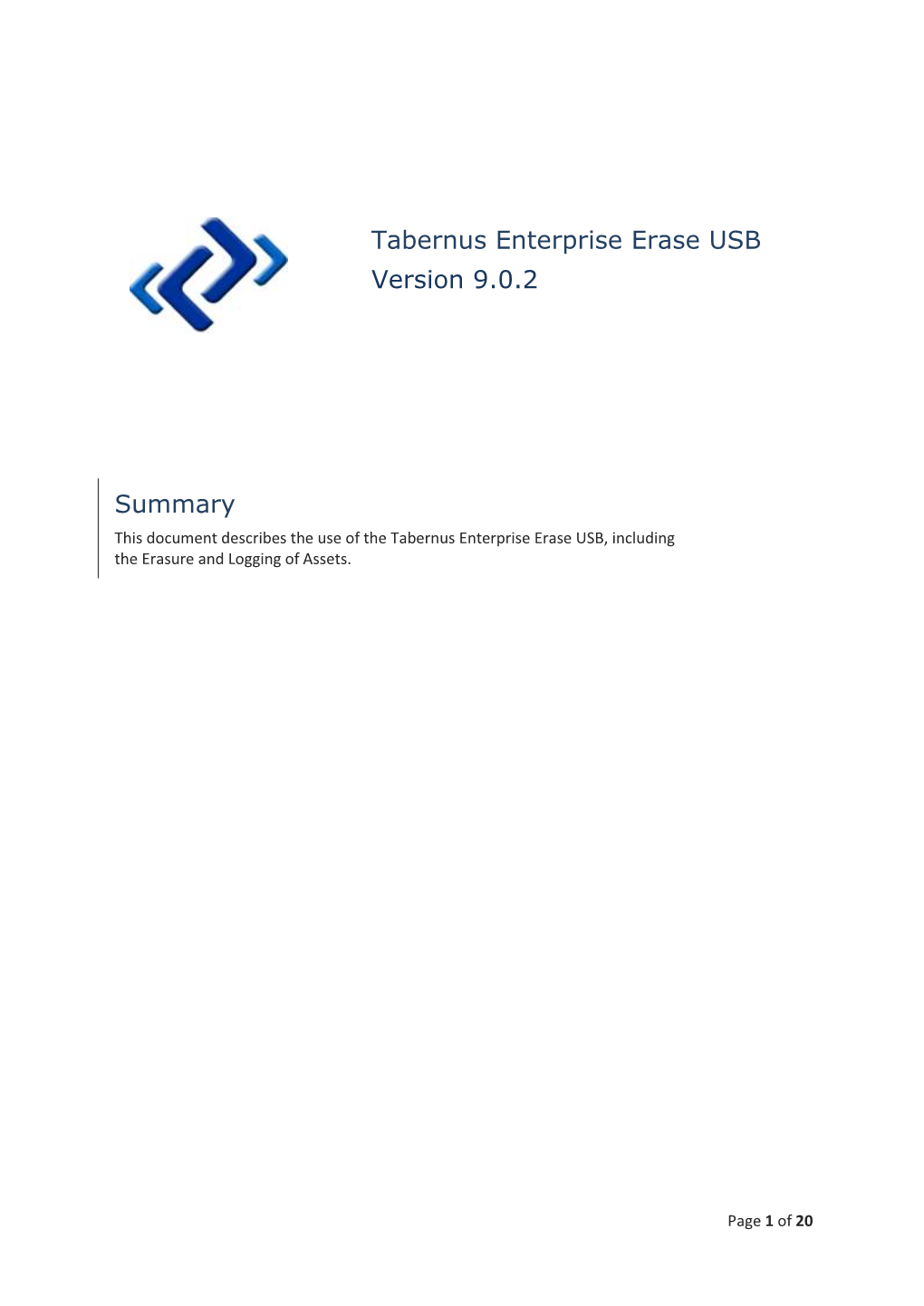 Tabernus Enterprise Erase USB Version 9.0.2 Summary