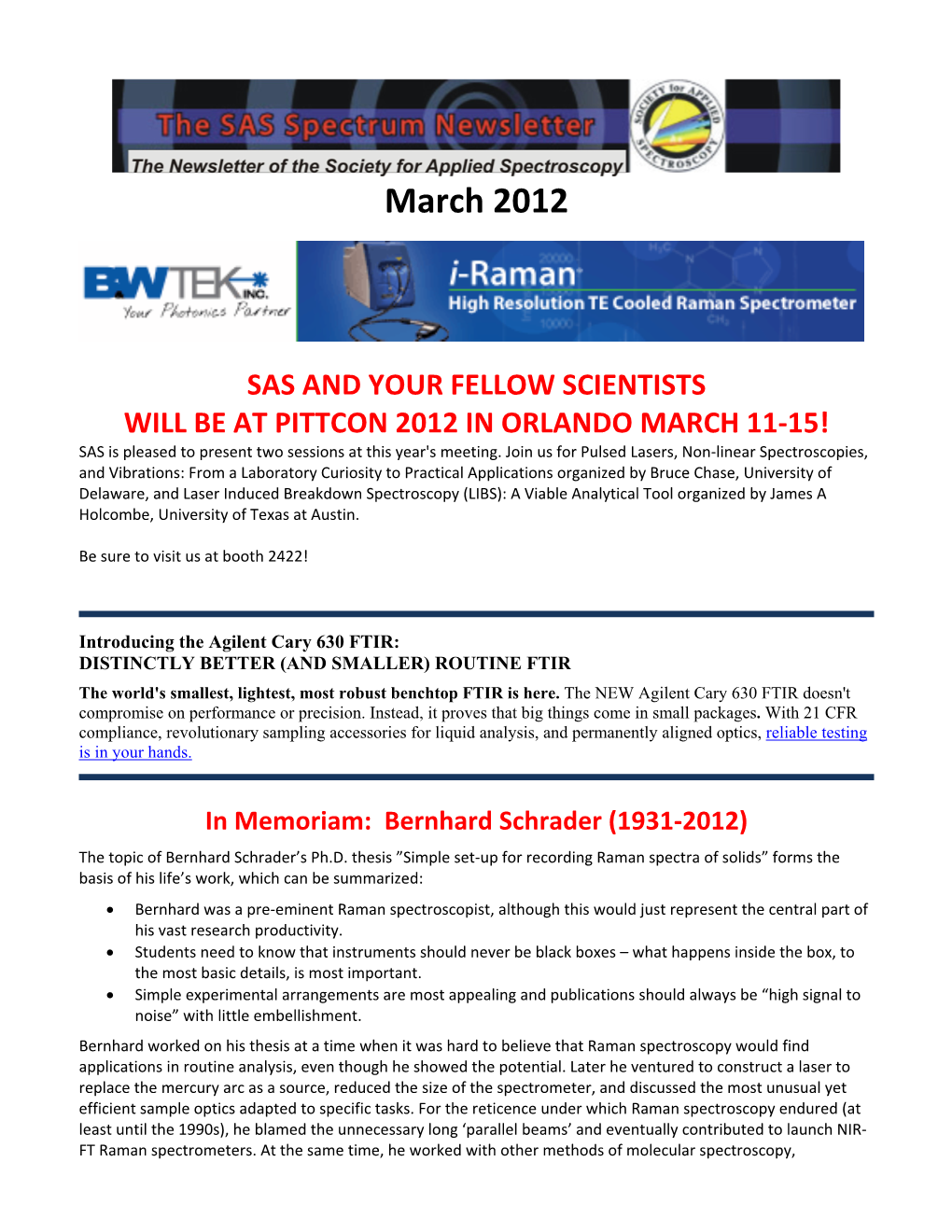 March 2012 Newsletter