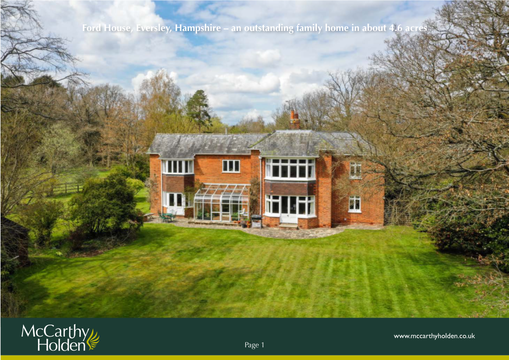 Ford House, Eversley, Hampshire – an Outstanding Family Home in About 4.6 Acres