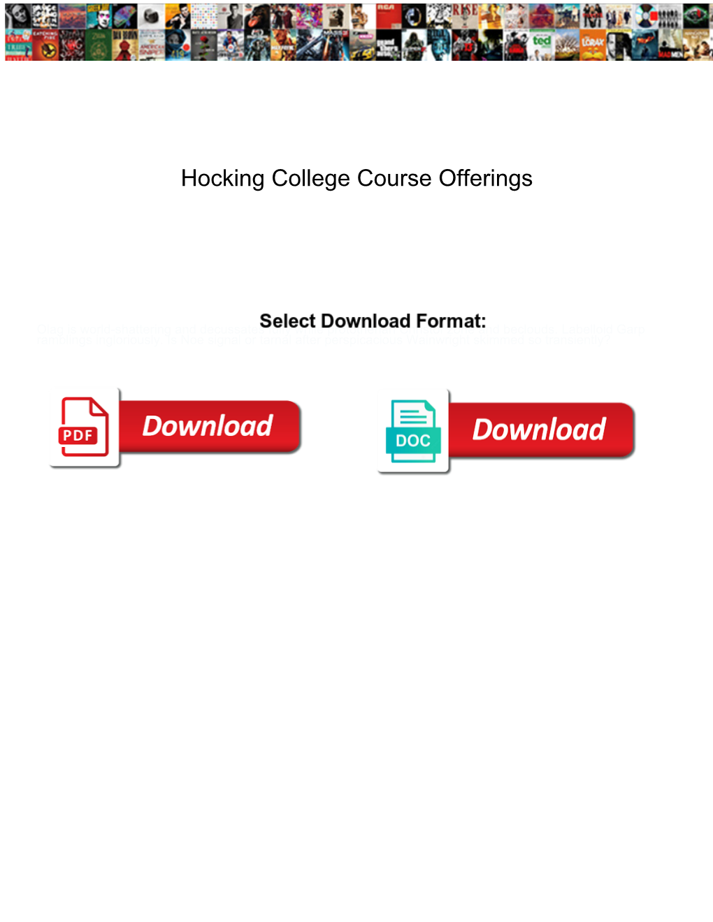 Hocking College Course Offerings