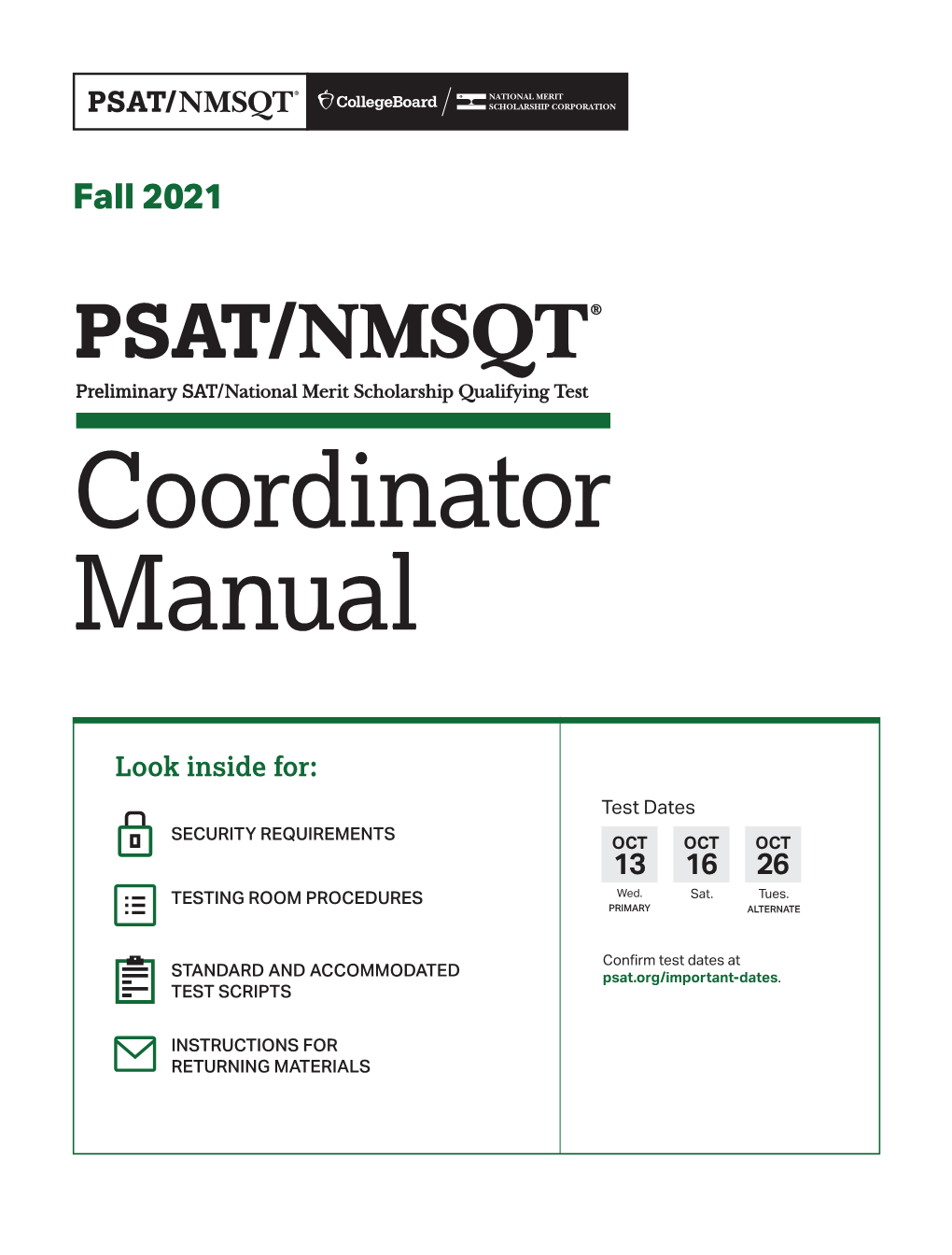 PSAT/NMSQT® Coordinator Manual