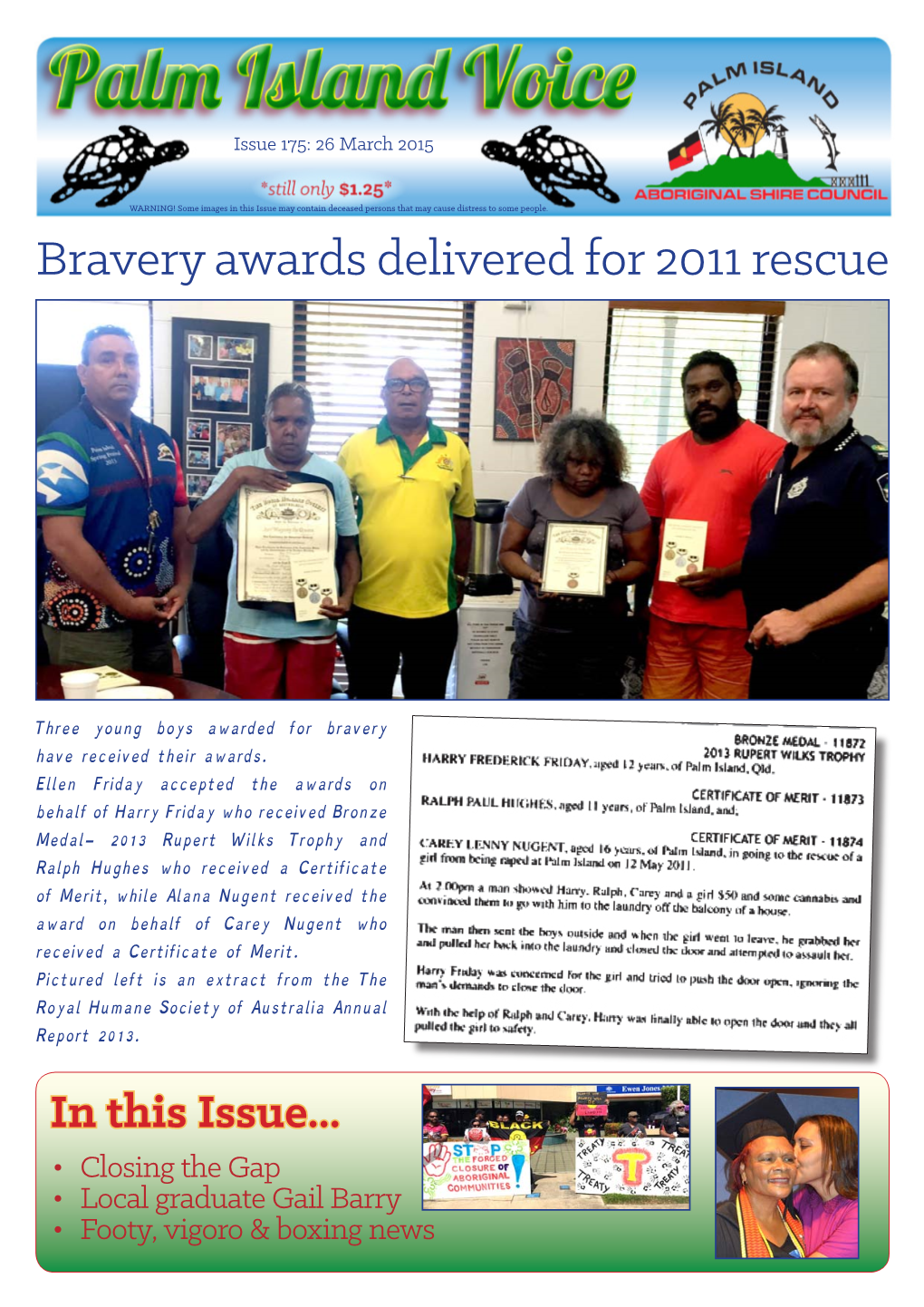Bravery Awards Delivered for 2011 Rescue