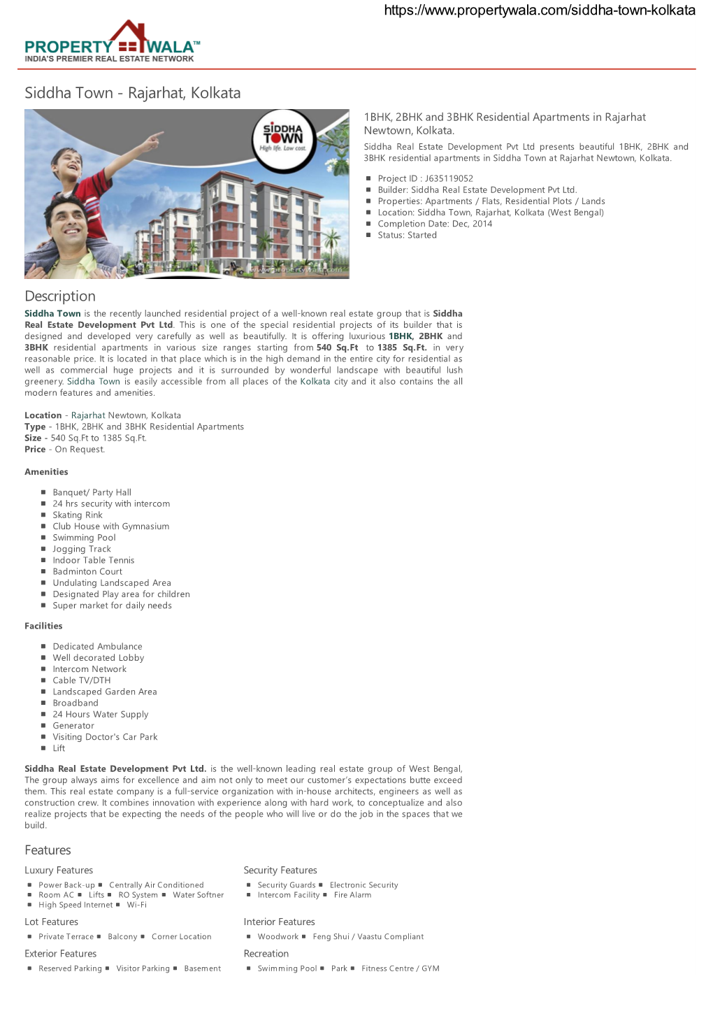 Siddha Town - Rajarhat, Kolkata 1BHK, 2BHK and 3BHK Residential Apartments in Rajarhat Newtown, Kolkata