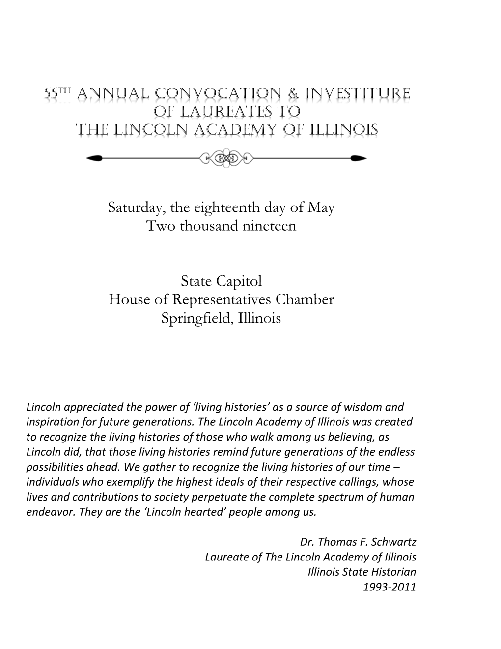 55Th Annual Convocation Program