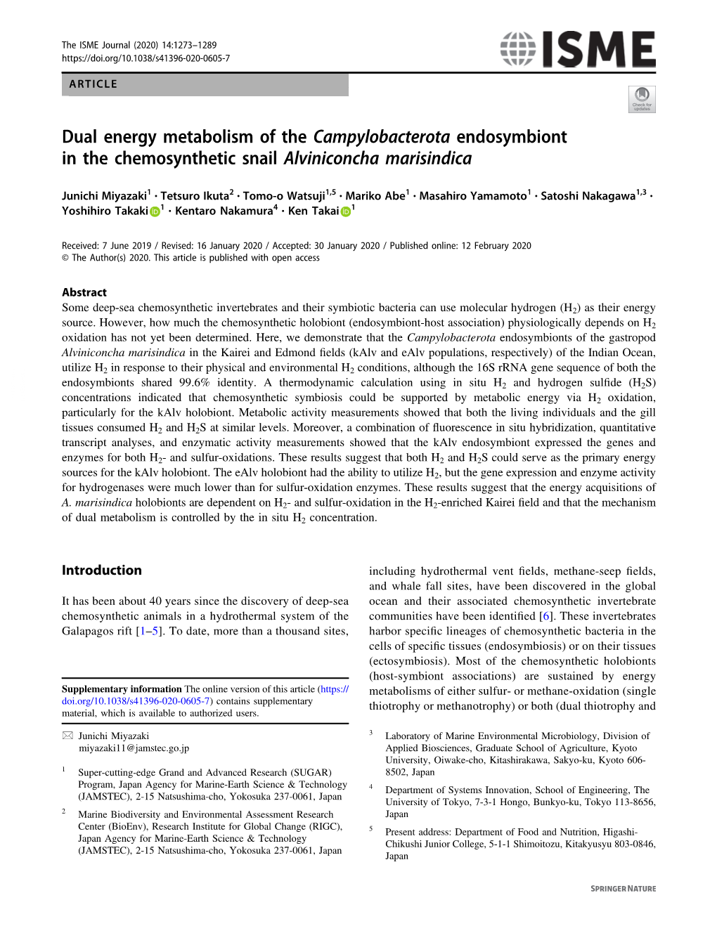 Dual Energy Metabolism of the Campylobacterota Endosymbiont in the Chemosynthetic Snail Alviniconcha Marisindica