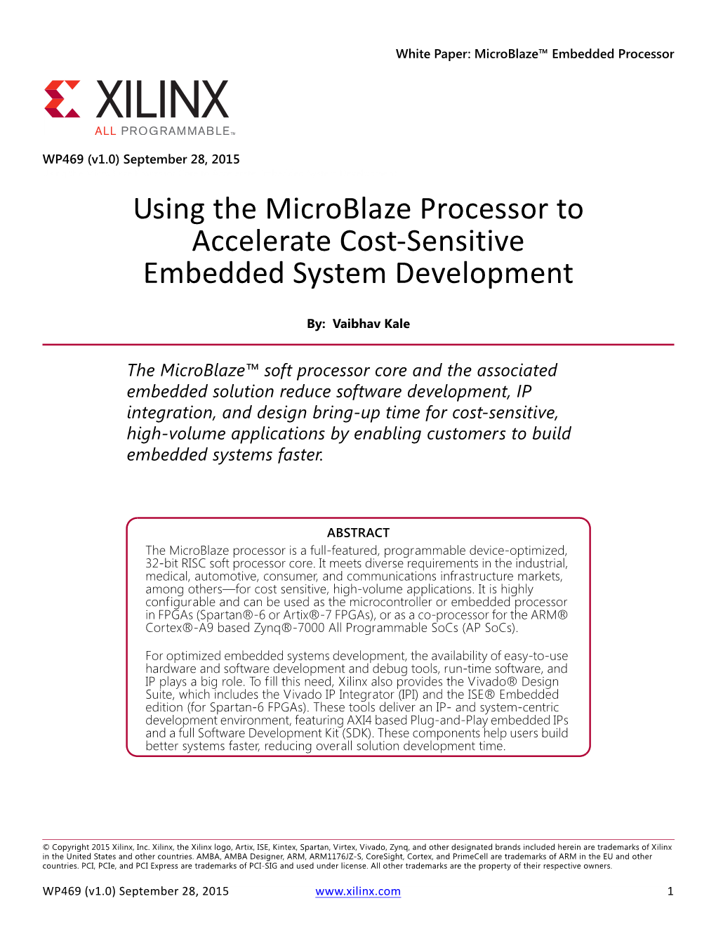 Using the Microblaze Processor to Accelerate Cost-Sensitive Embedded System Development