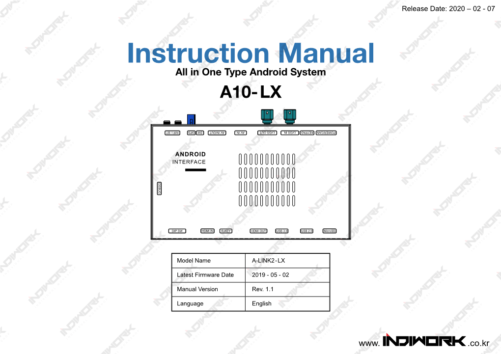 Instruction Manual All in One Type Android System