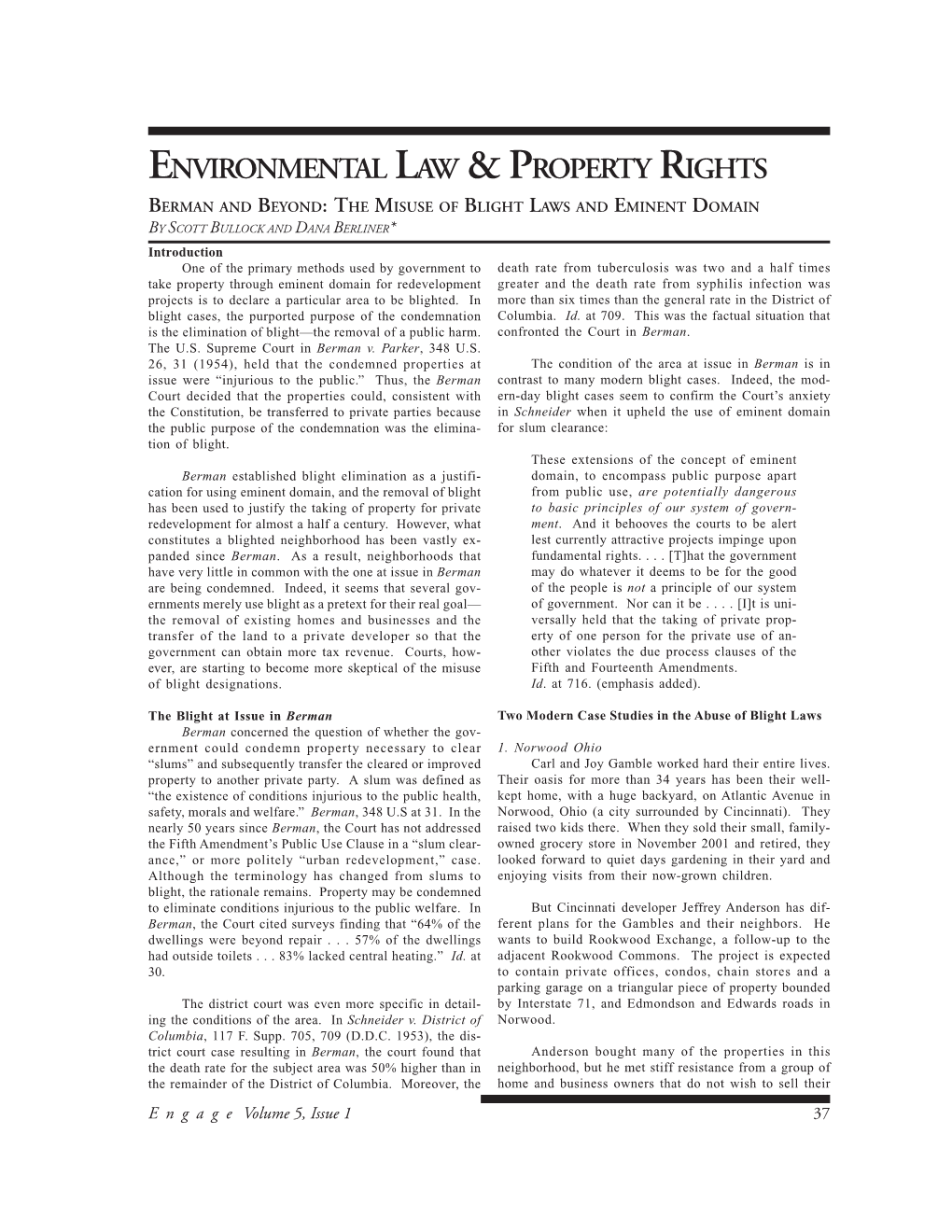 Environmental Law & Property Rights