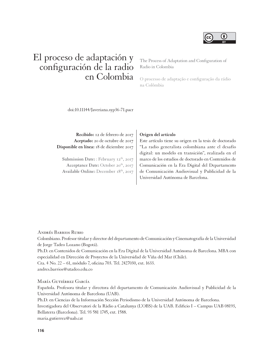 El Proceso De Adaptación Y Configuración De La Radio En Colombia