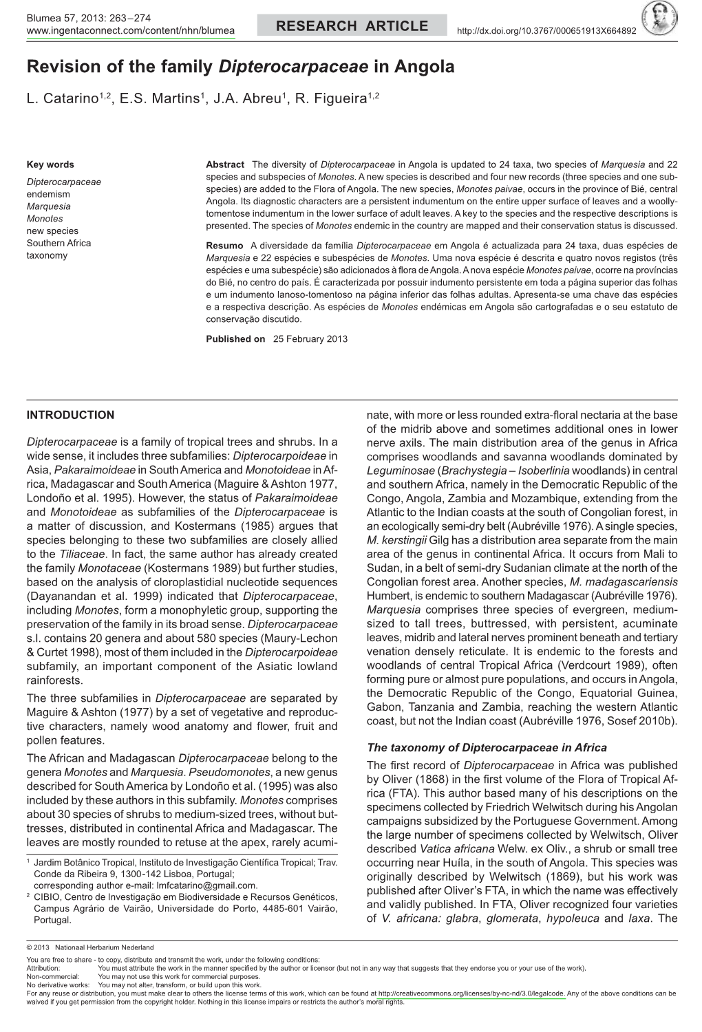 Revision of the Family <I>Dipterocarpaceae</I> In