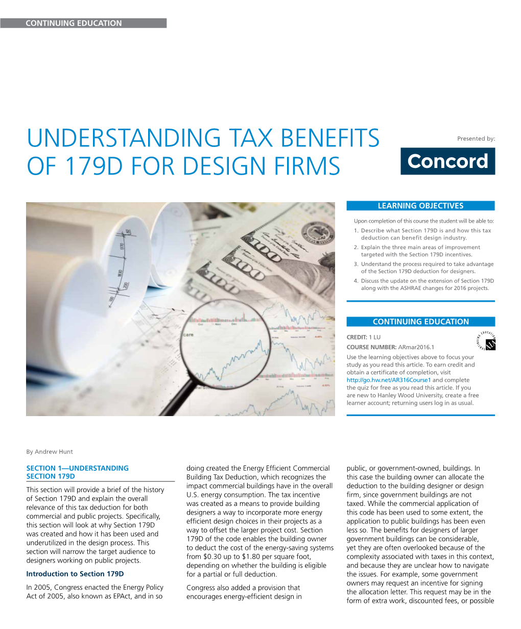 Understanding Tax Benefits of 179D