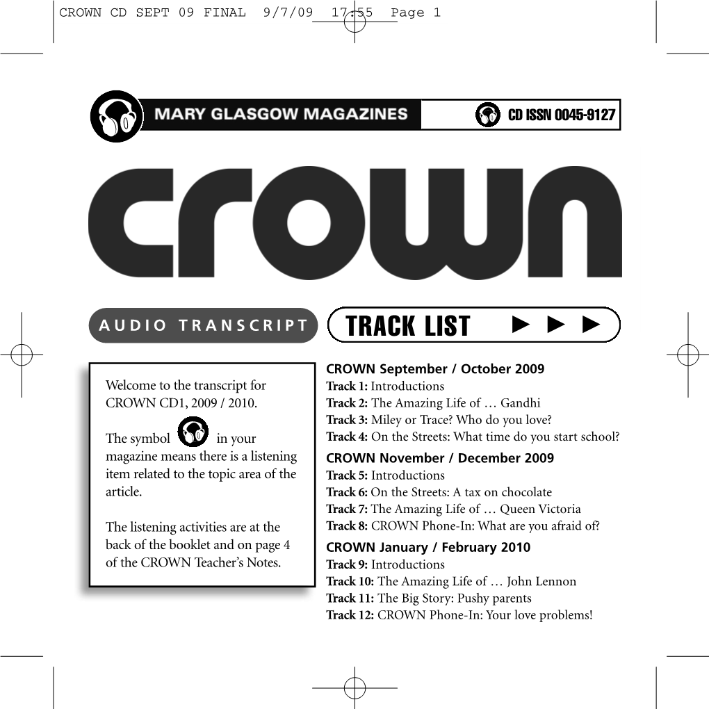 CROWN CD SEPT 09 FINAL 9/7/09 17:55 Page 1