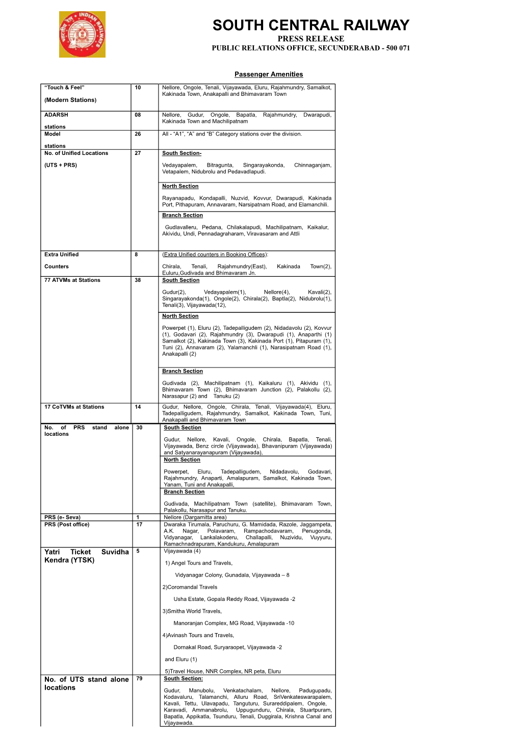 Passenger Amenities