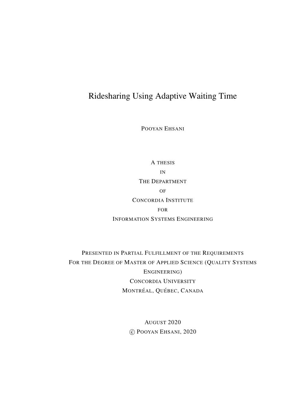 Ridesharing Using Adaptive Waiting Time