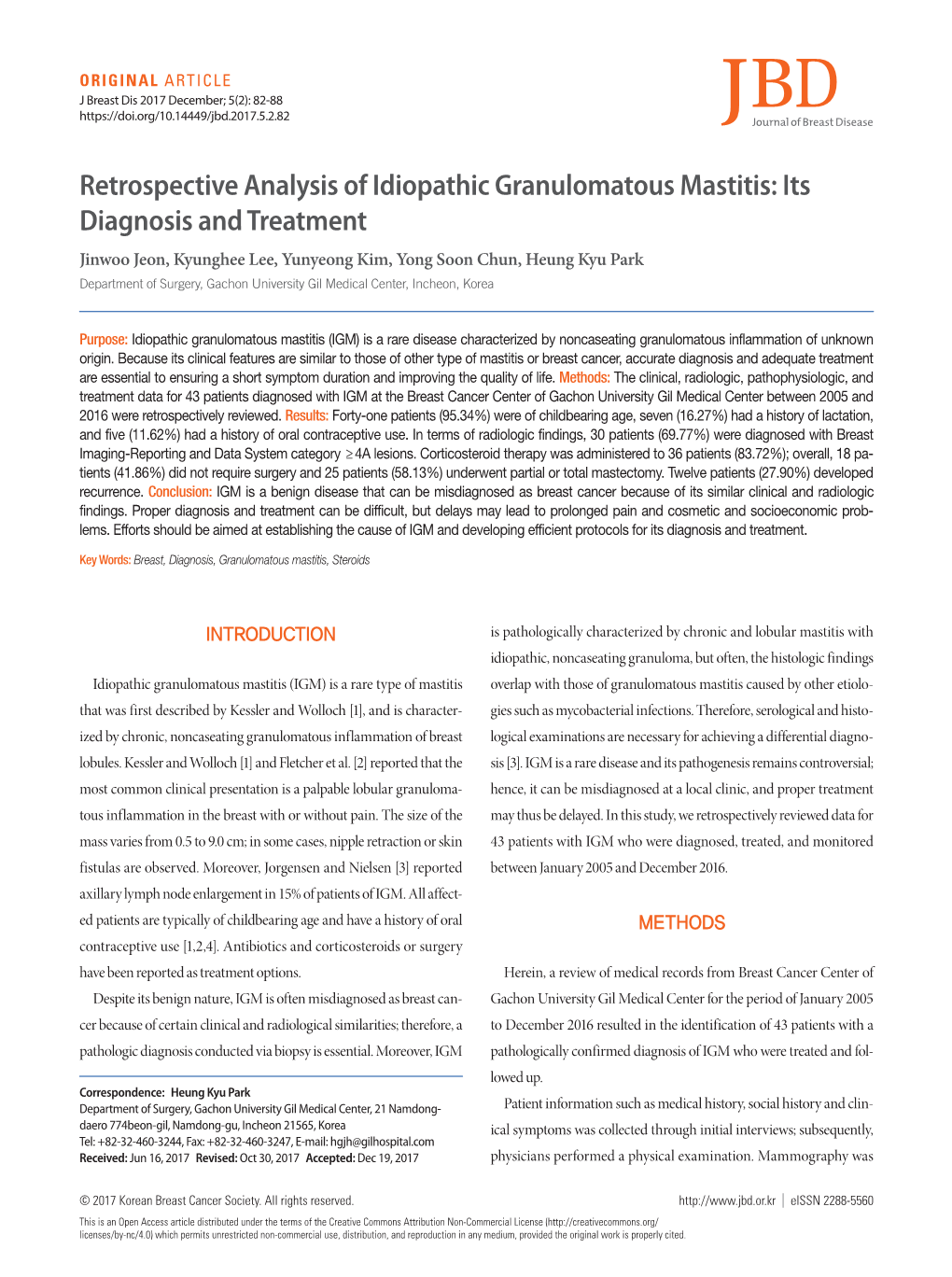 Retrospective Analysis of Idiopathic