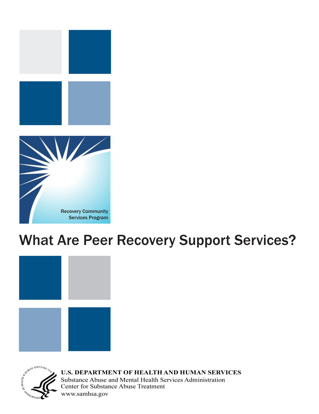 What Are Peer Recovery Support Services? What Are Peer Recovery Support Services?