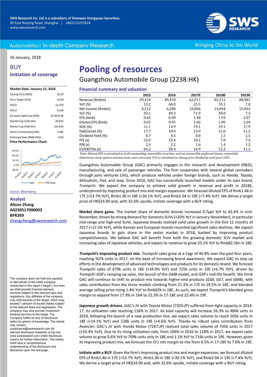 Pooling of Resources Initiation of Coverage Guangzhou Automobile Group (2238:HK)