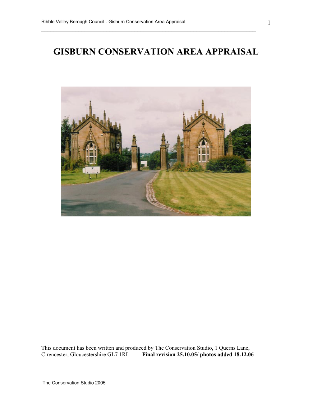 Gisburn Conservation Area Appraisal 1 ______