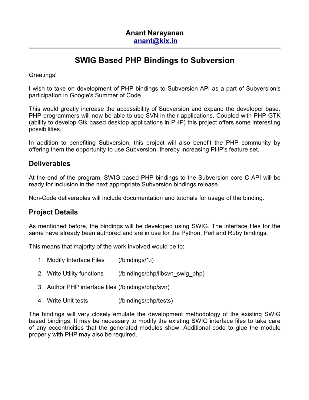 SWIG Based PHP Bindings to Subversion